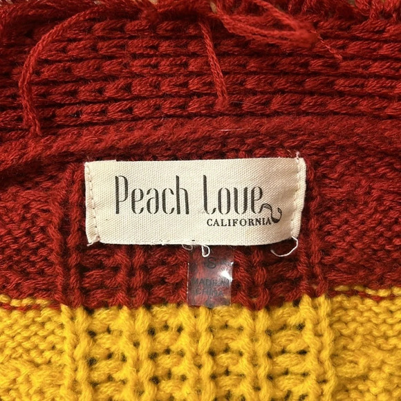 Peach Love California Women's Multi-color Oversized Knit Cardigan Sweater Small - Picture 8 of 11